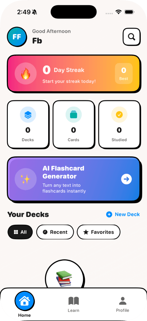 Flashy App Interface